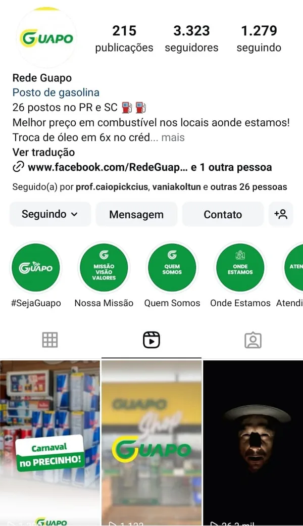 Perfil @redeguapo no Instagram